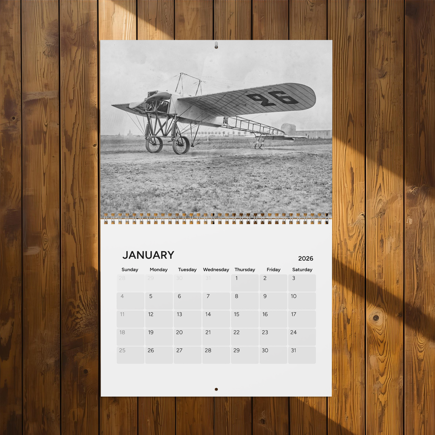 Aircraft Throughout History (Grid Style) 2026 Calendar