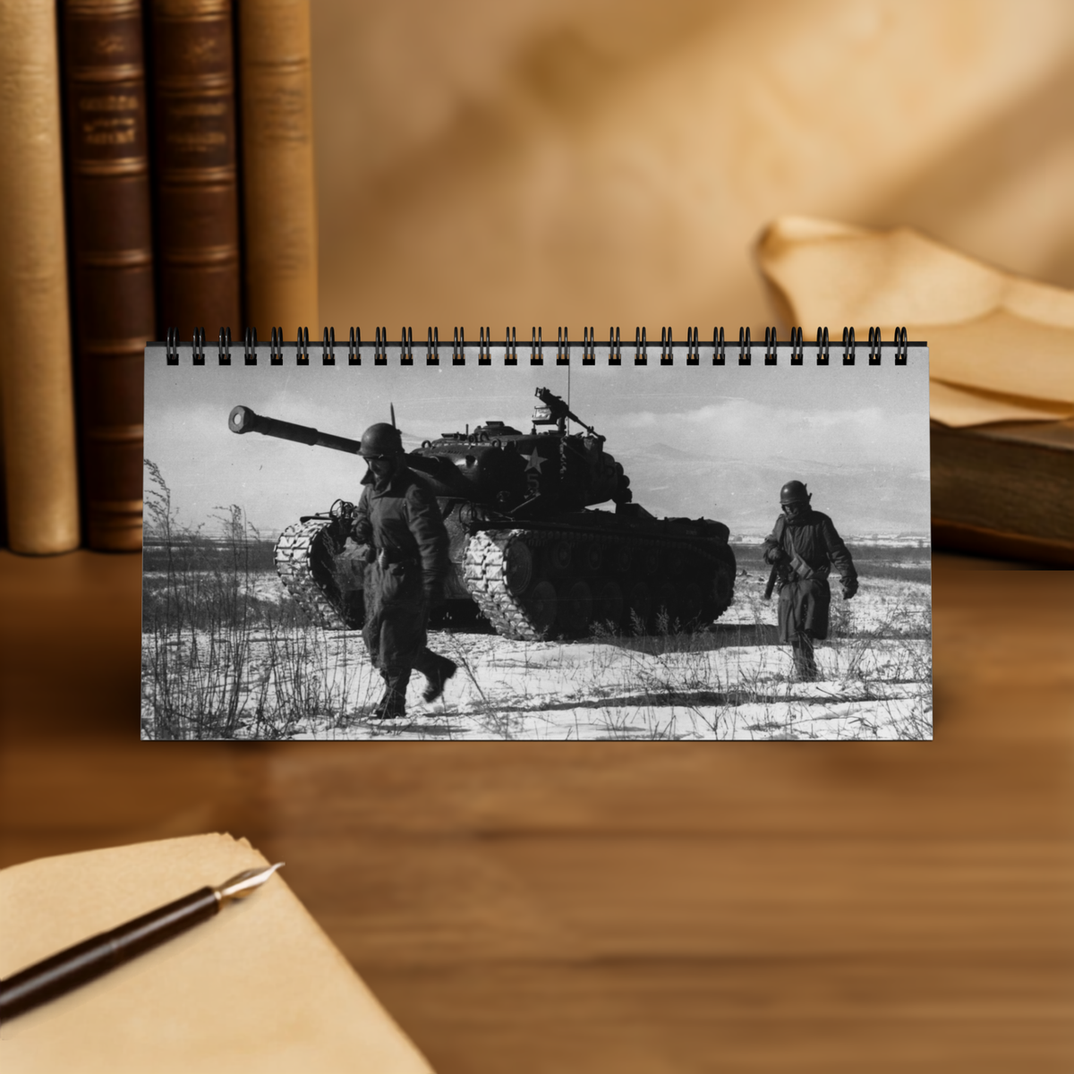 Vintage 2027 World War 2 Tank Desktop Calendar