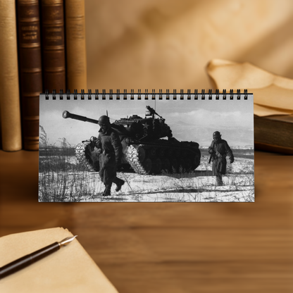 Vintage 2027 World War 2 Tank Desktop Calendar