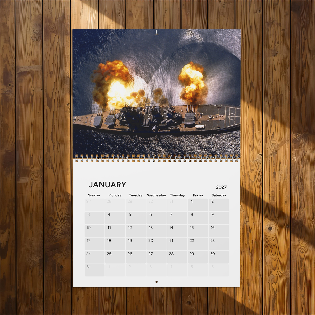 Vintage World War 2 Battleship 2027 Calendar