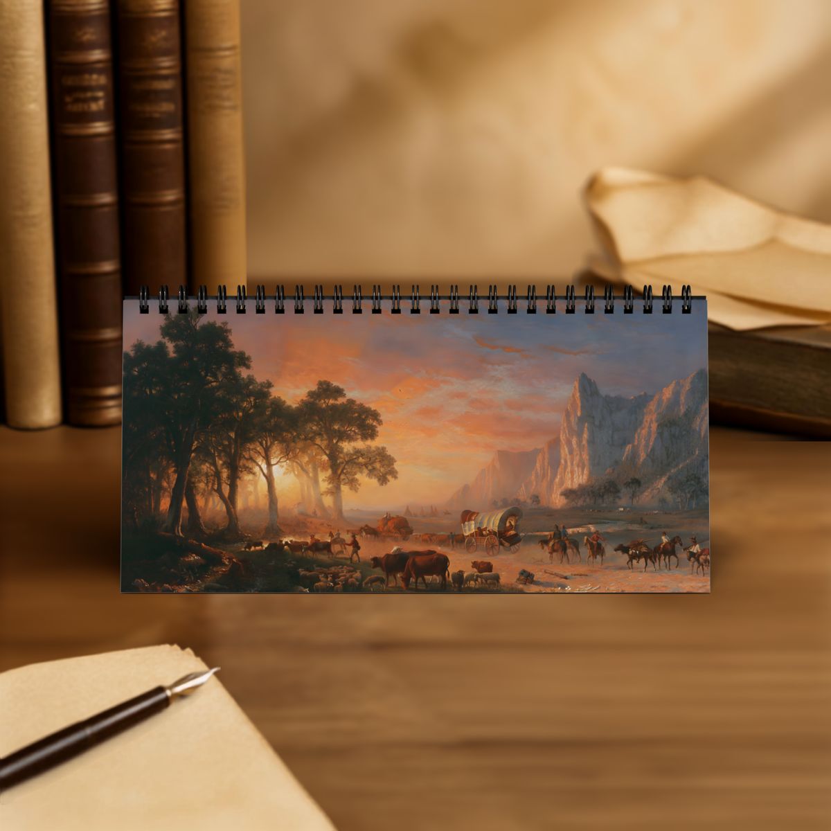 2027 Landscape Desk Calendar — Scenic Grid Desktop Calendar with Monthly Dates