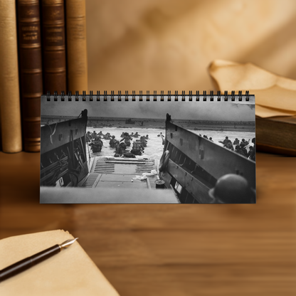 2027 WWII History Desktop Calendar — Grid Monthly Planner
