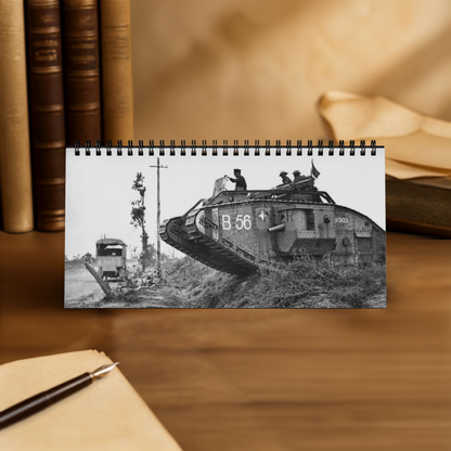 War History Desktop Calendar 2027 — World War I Vintage Photo Grid Calendar