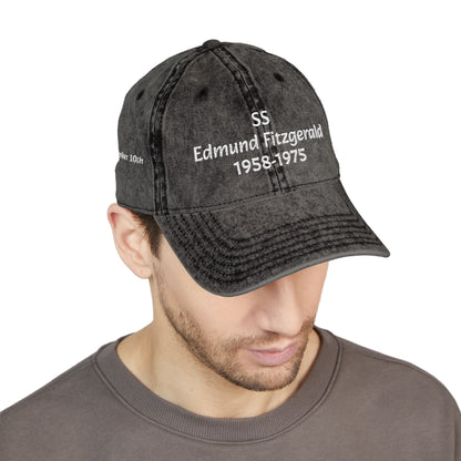Edmund Fitzgerald Embroidered Vintage Hat