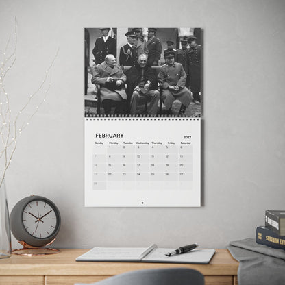 Historical WWII Photo Wall Calendar 2027 — Black & White Military History Calendar