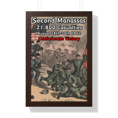 Historical Battle of Second Manassas Framed Poster