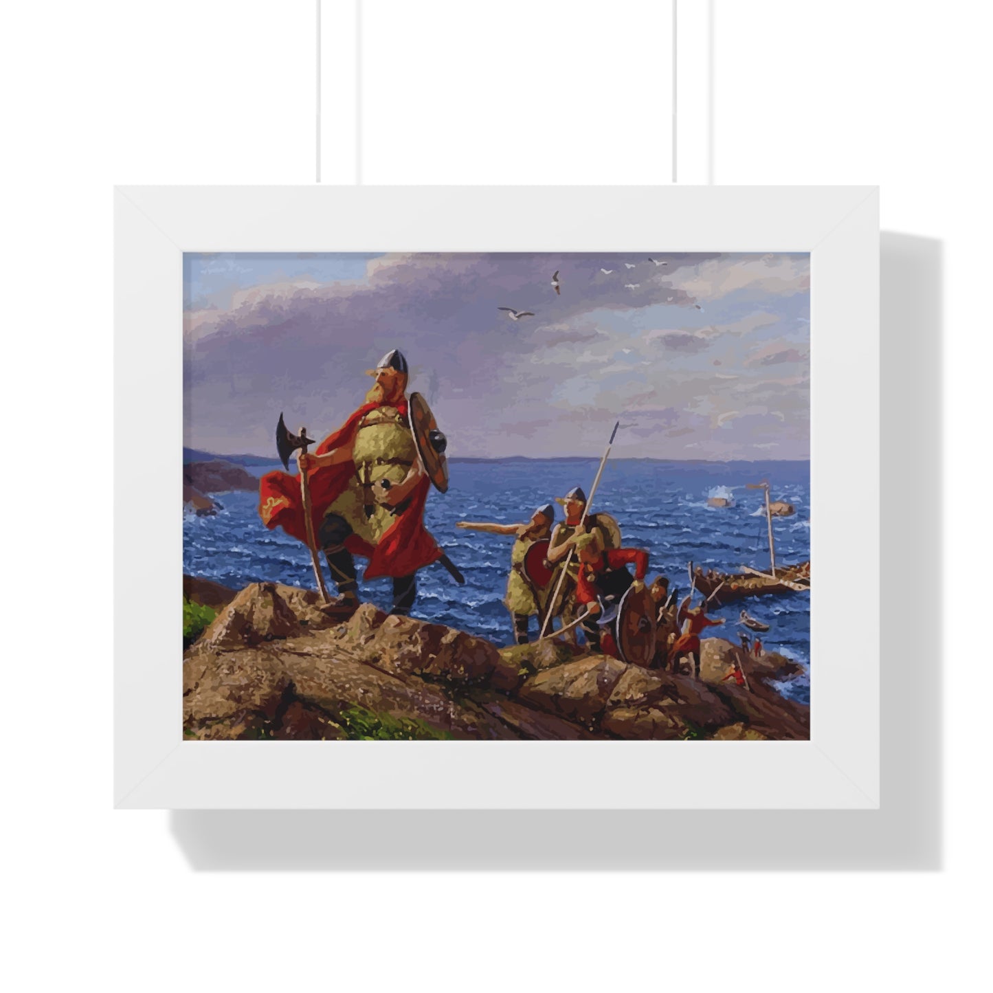 Leif Erikson Discovers America Framed Painting Poster