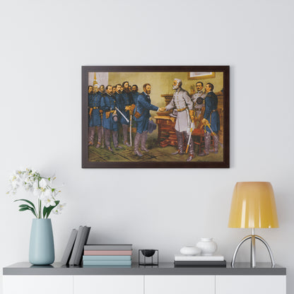 General Robert E. Lee surrenders at Appomattox Court House Framed Painting Poster