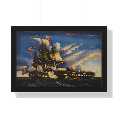 The Constitution and the Guerriere Framed Painting Poster