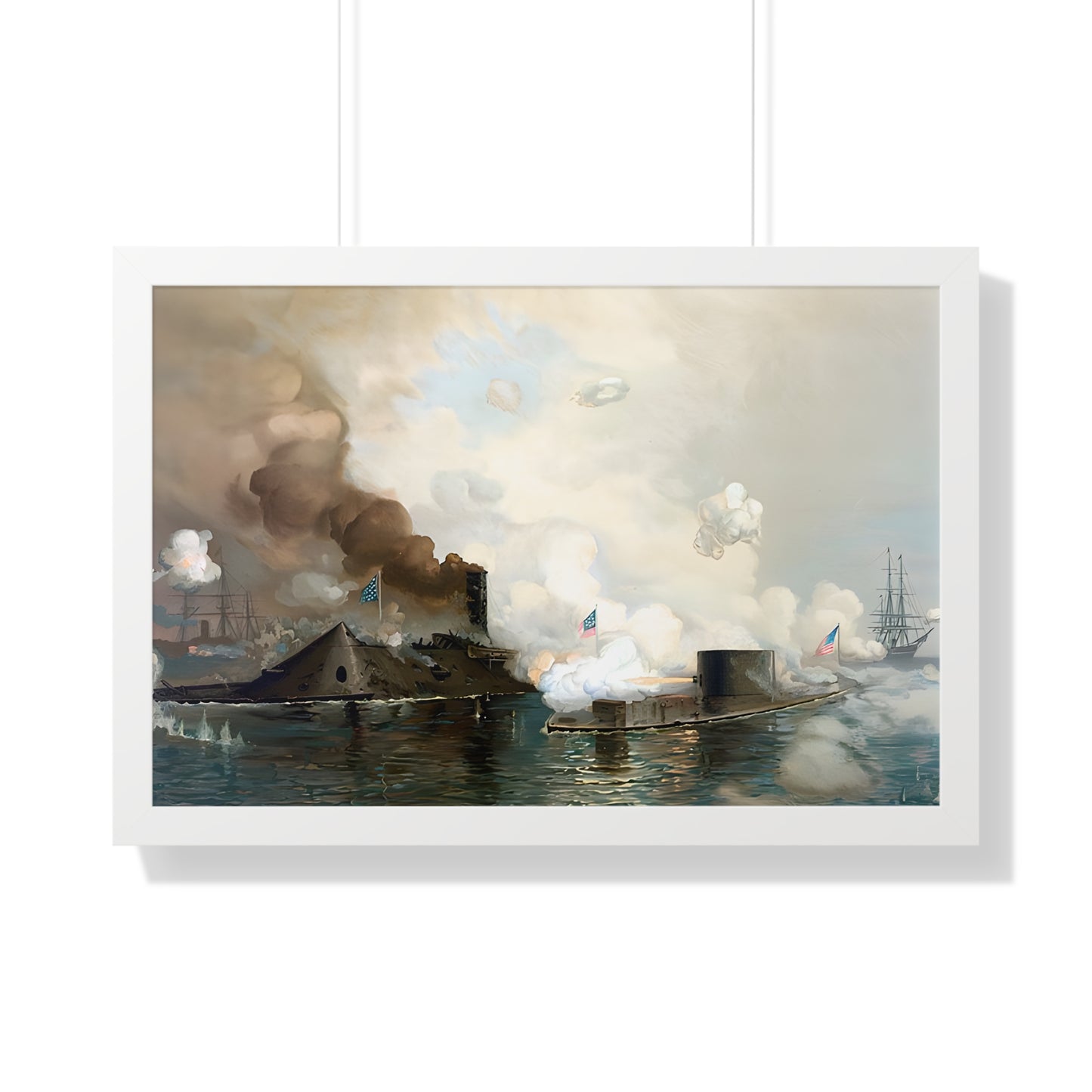CSS Virginia vs USS Monitor | Civil War Ironclad Battle Poster