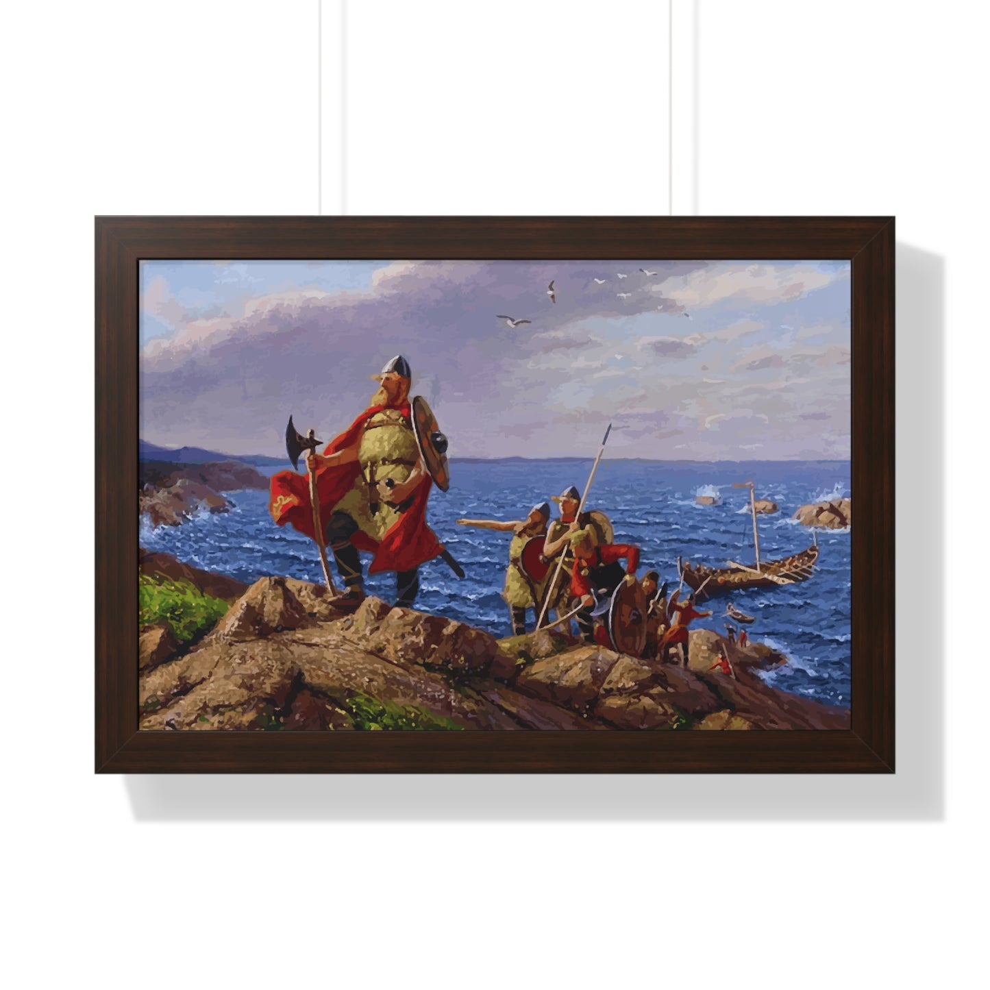 Leif Erikson Discovers America Framed Painting Poster