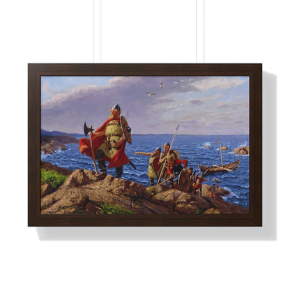 Leif Erikson Discovers America Framed Painting Poster