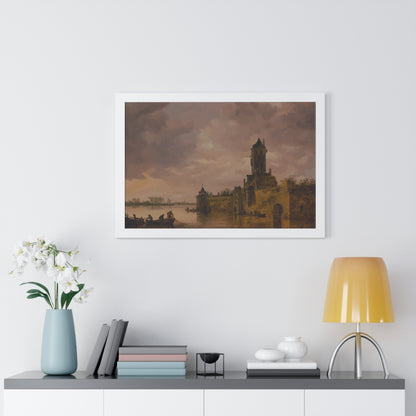 Castle by the Lake Framed Painting Poster