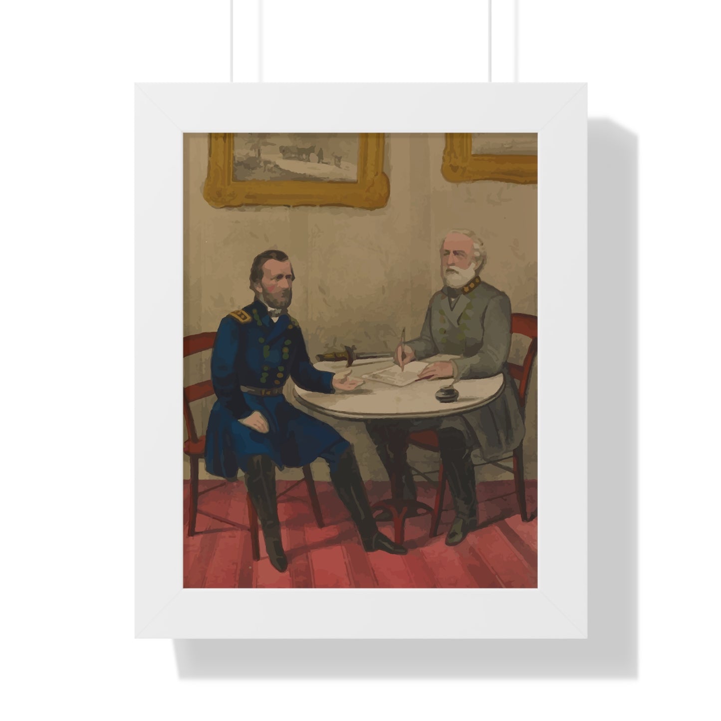 Robert E. Lee's Surrender at Appomattox Framed Painting Poster