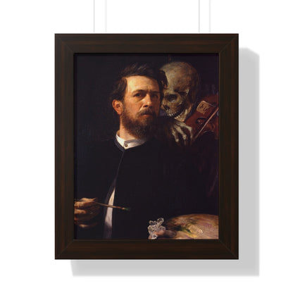 Self-Portrait with Death Playing the Fiddle Painting Poster