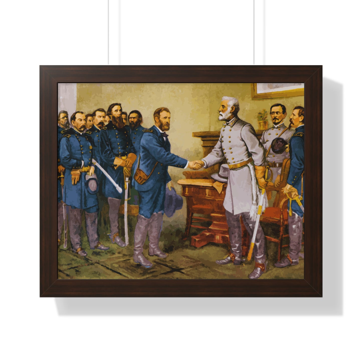 General Robert E. Lee surrenders at Appomattox Court House Framed Painting Poster