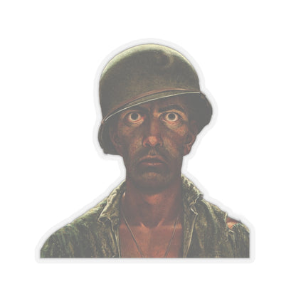 Thousand Yard Stare Cartoon Soldier Sticker