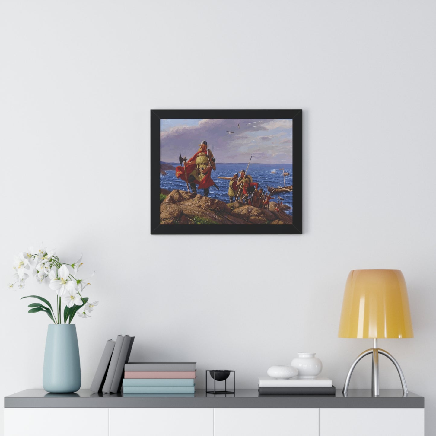 Leif Erikson Discovers America Framed Painting Poster