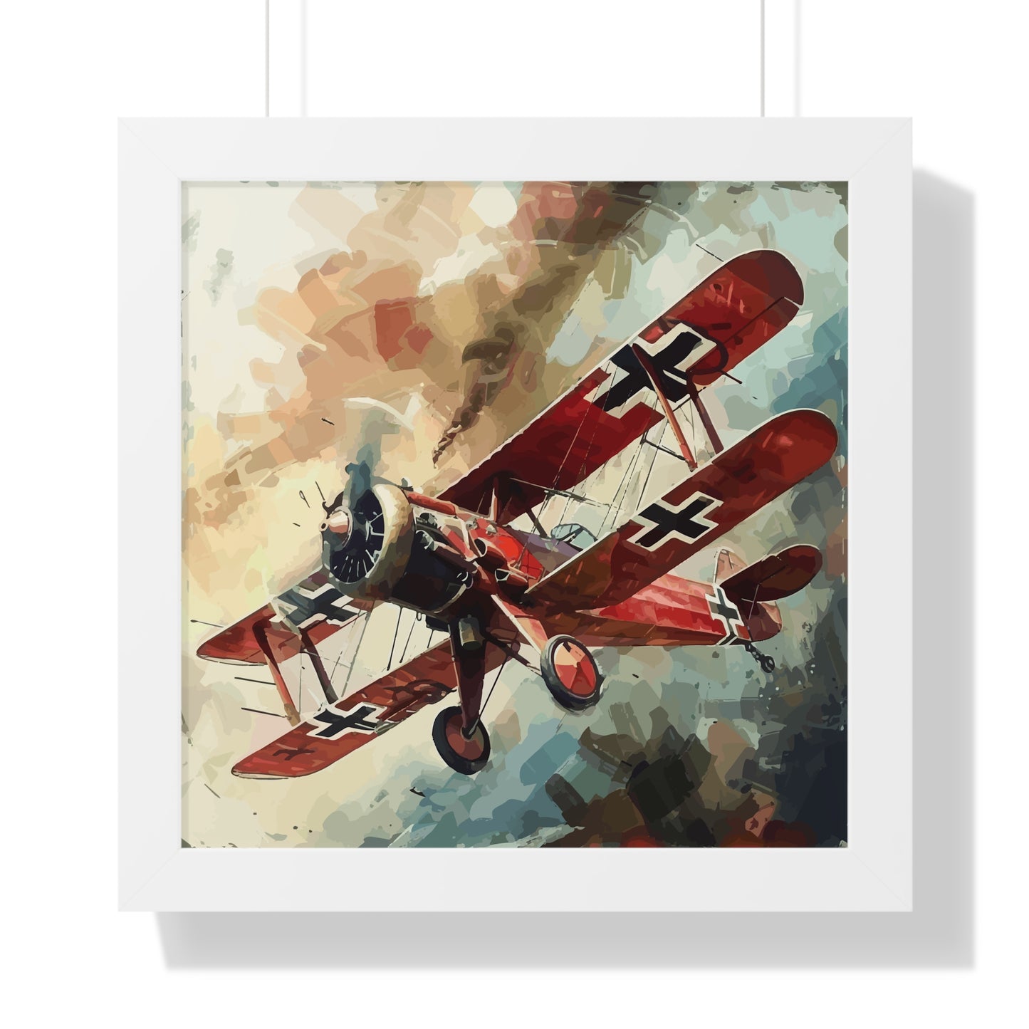 Gerahmtes Poster Red Baron Flugzeug