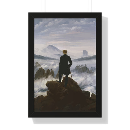 Historical Wanderer above the Fog Framed Painting Framed