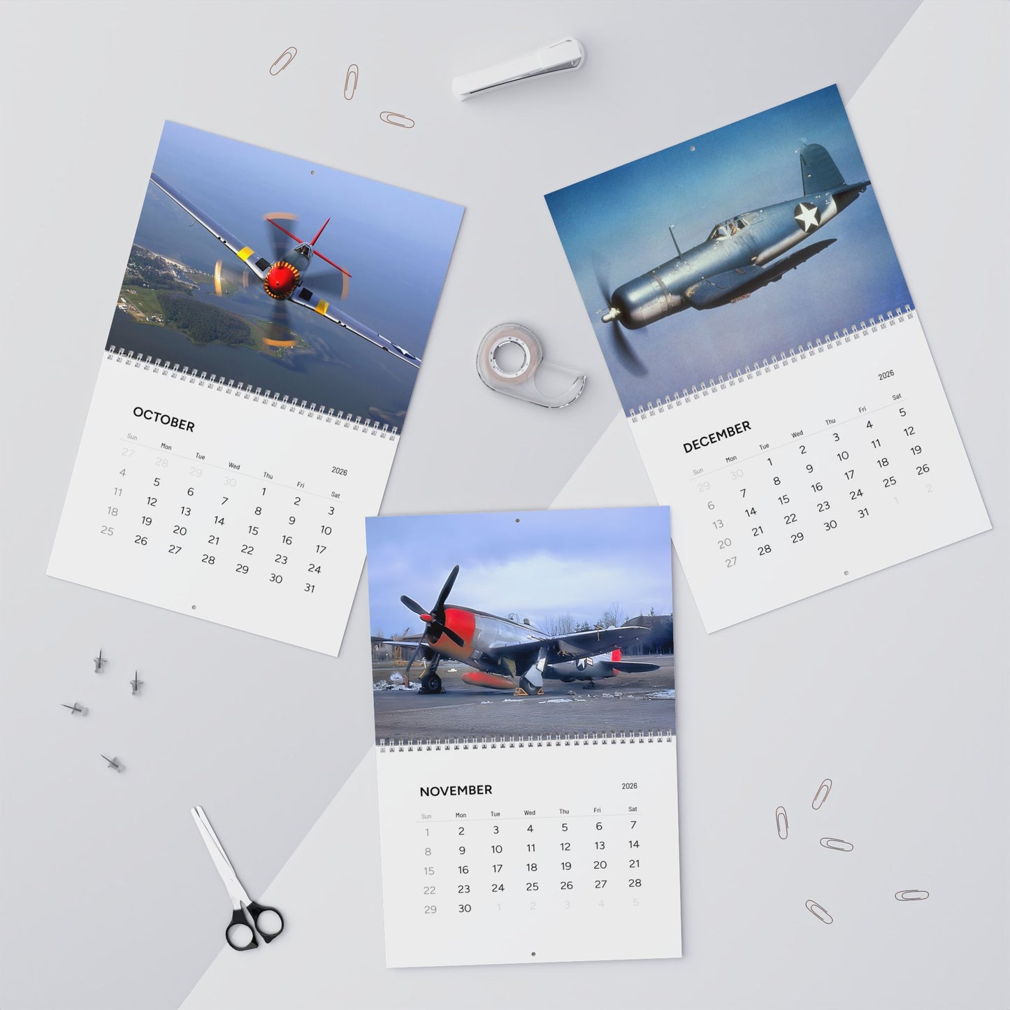 Vintage World War 2 Aircraft 2026 Calendar