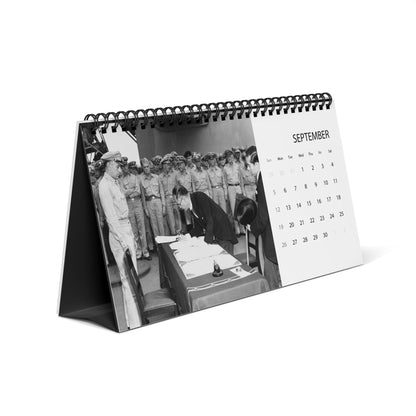 2027 WWII History Desktop Calendar — Grid Monthly Planner
