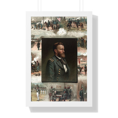 Historical Ulysses S. Grant from West Point to Appomattox Framed Painting Poster