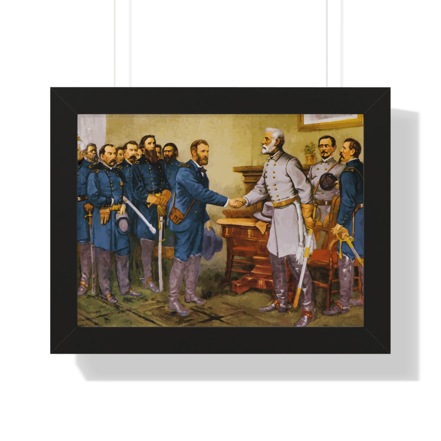 General Robert E. Lee surrenders at Appomattox Court House Framed Painting Poster