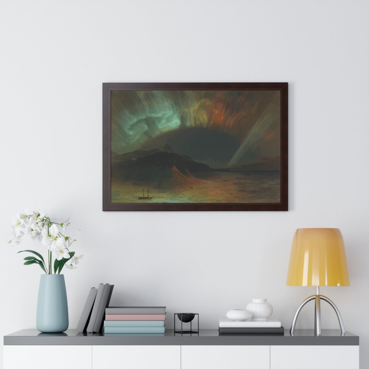 Historical Aurora Borealis Framed Painting Poster