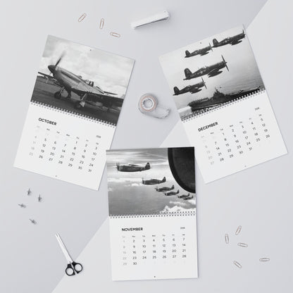 Vintage Black and White World War 2 Aircraft Calendar