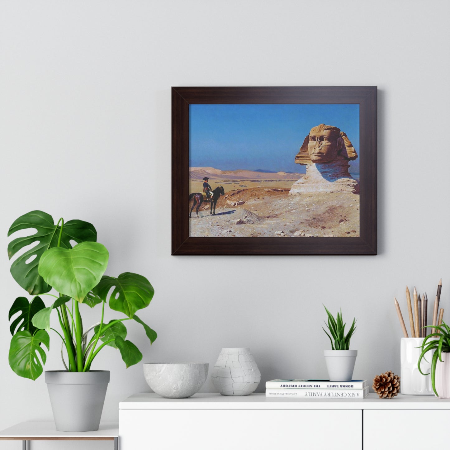 Napoleon Bonaparte in Egypt before a Sphinx Framed Painting Poster