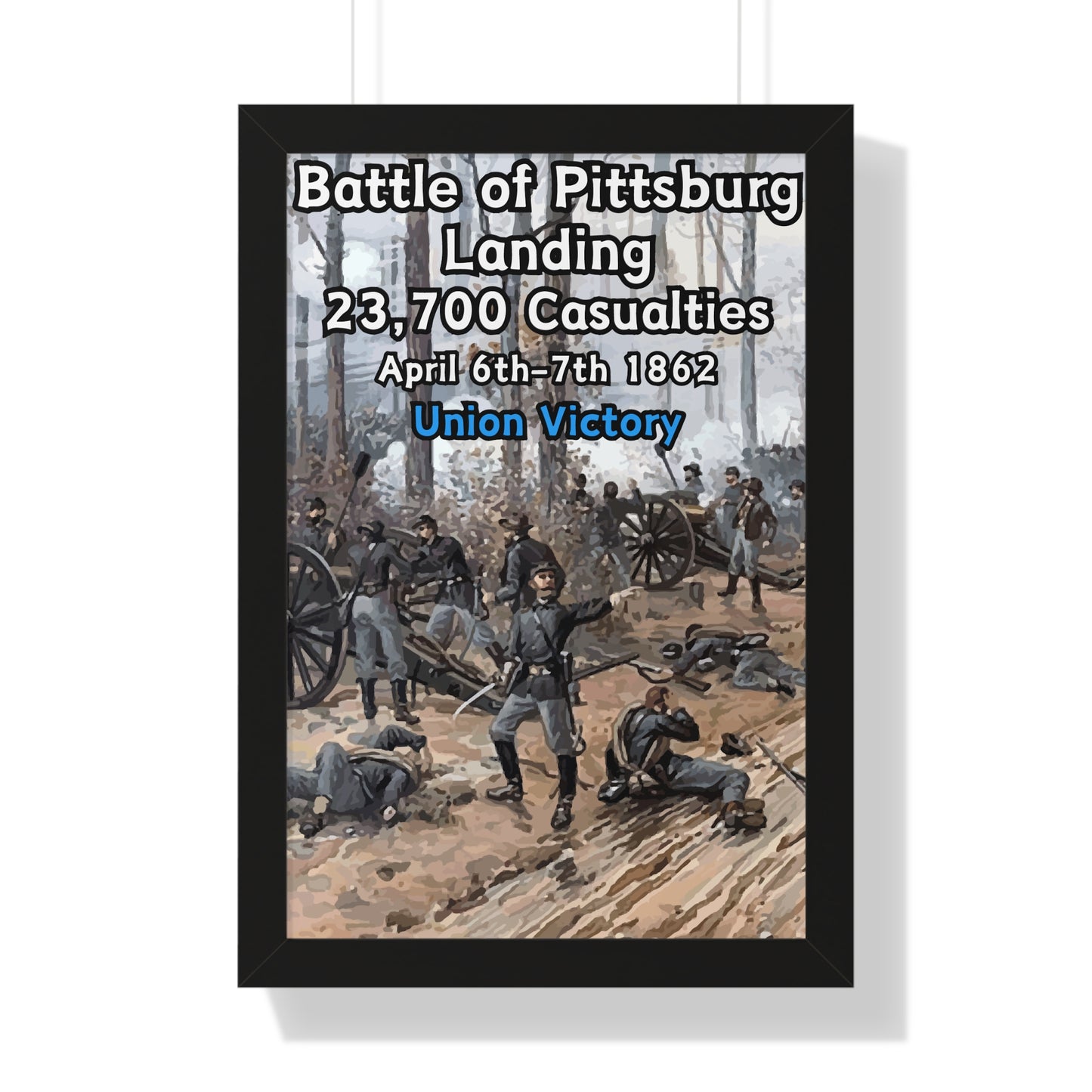 Gerahmtes Poster Historische Schlacht von Pittsburg Landing