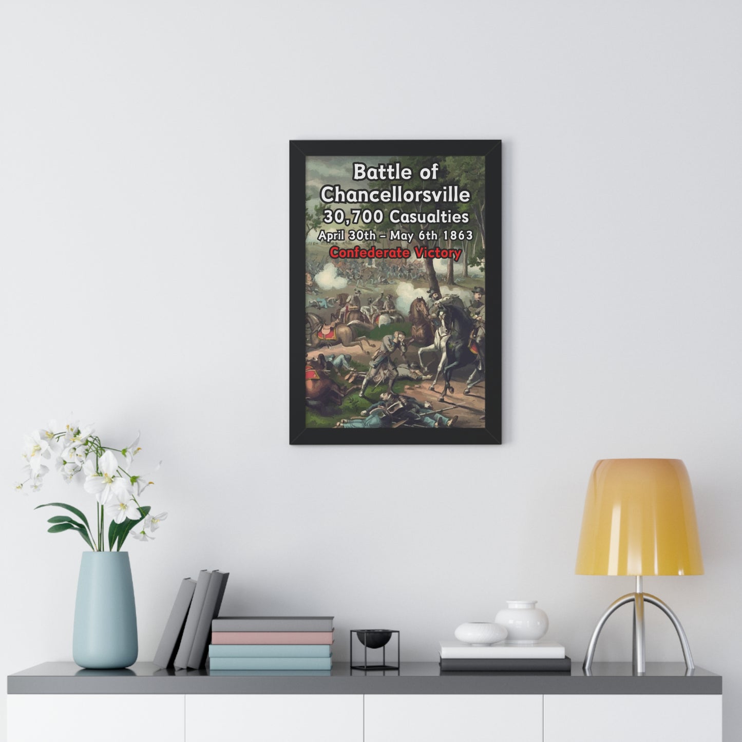 Gerahmtes Poster Historische Schlacht von Chancellorsville