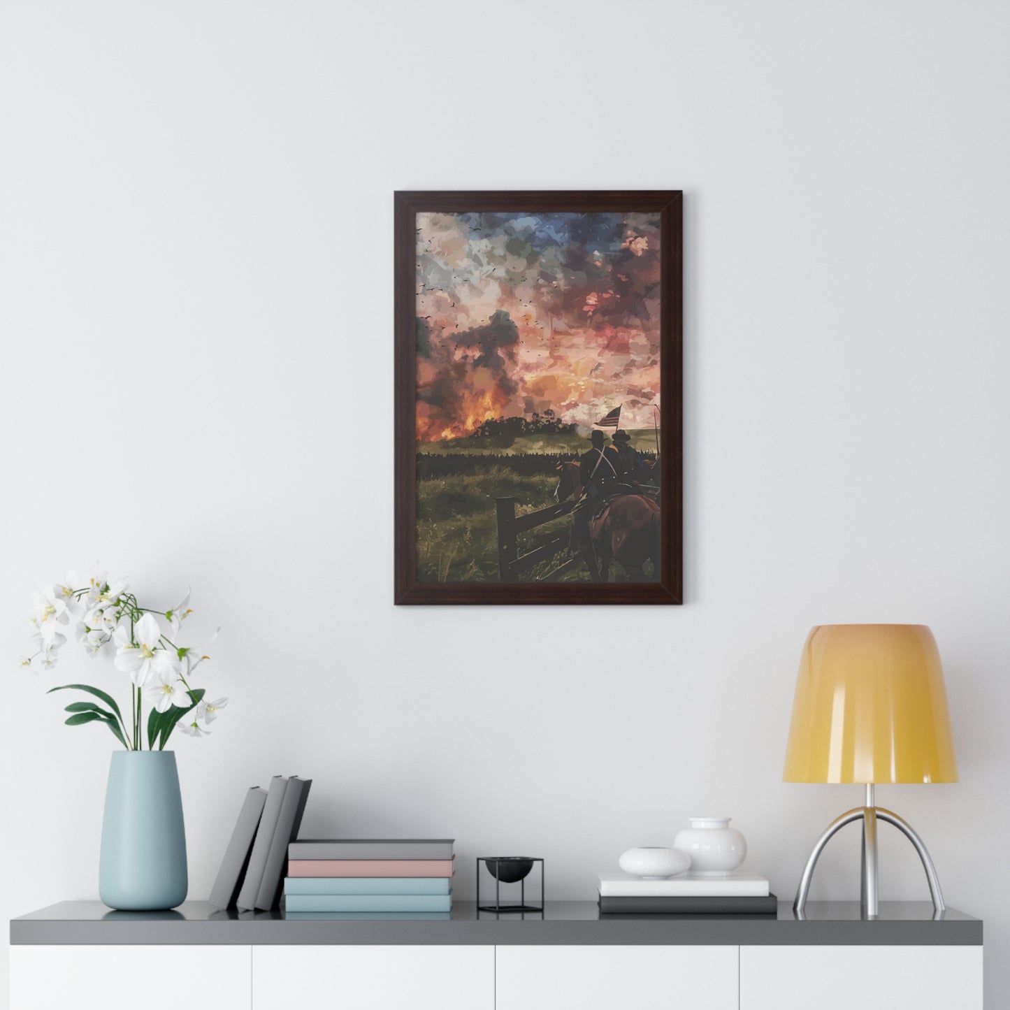 Historical Civil War Sunset Framed Poster