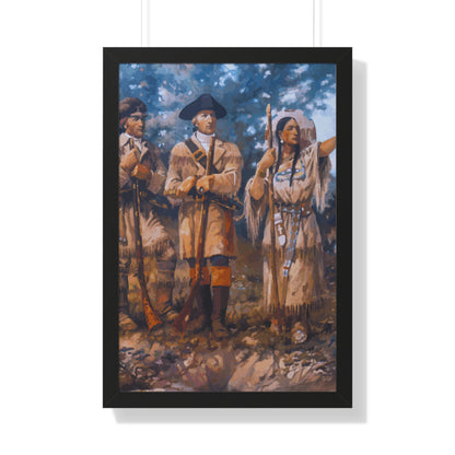 Meriwether Lewis, William Clark, and Sacagawea Framed Painting Poster