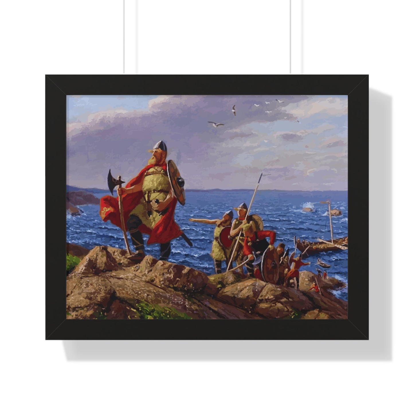 Leif Erikson Discovers America Framed Painting Poster