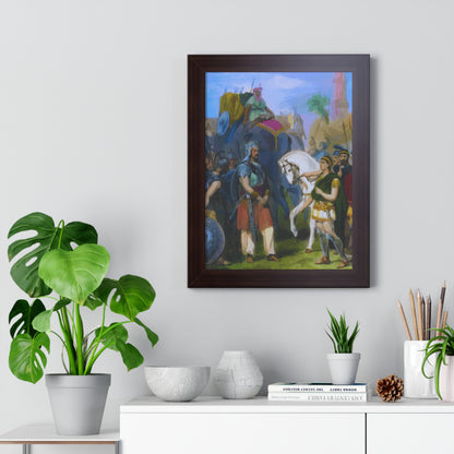 King Porus Surrender to Alexander the Great Framed Painting Poster