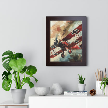 Gerahmtes Poster Red Baron Flugzeug