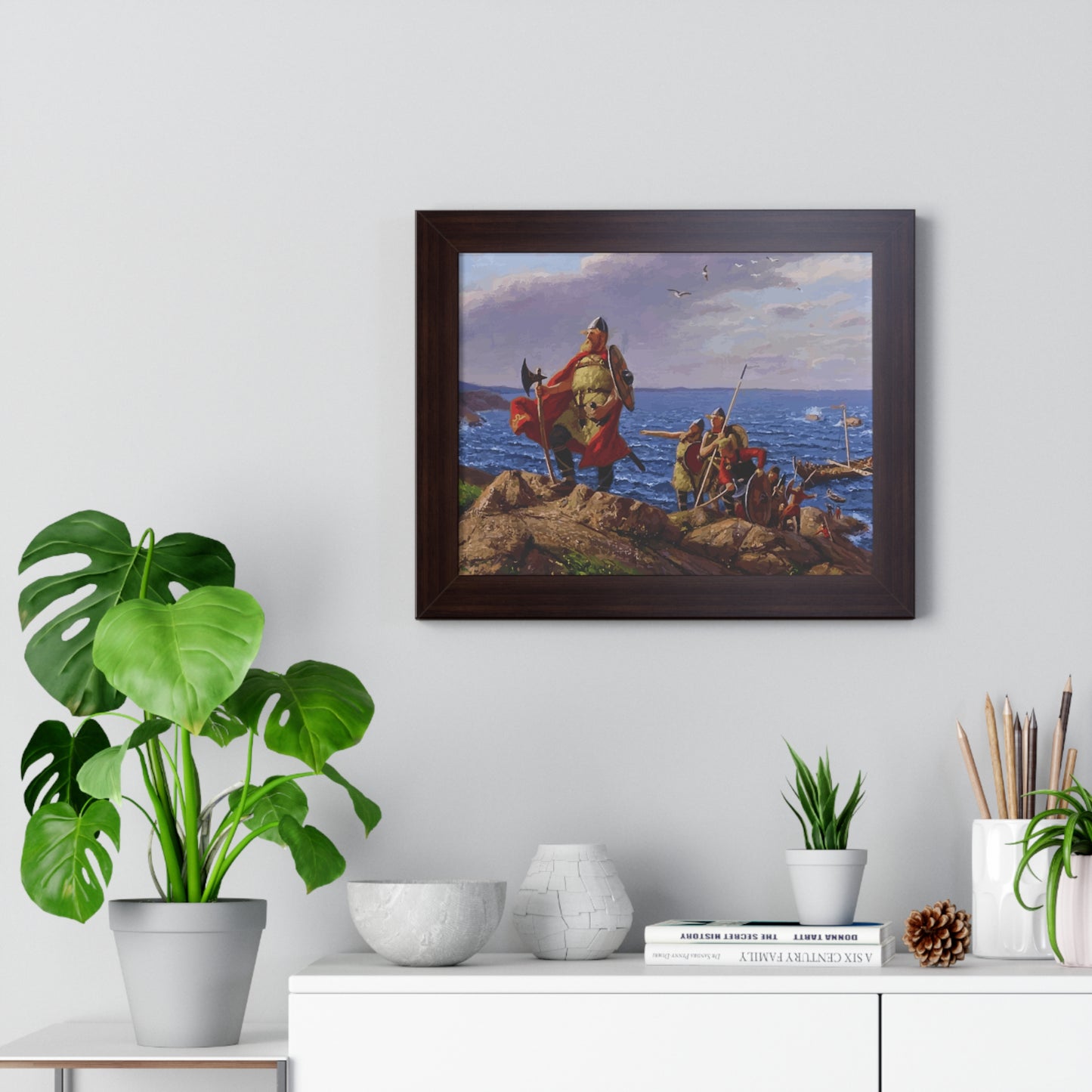 Leif Erikson Discovers America Framed Painting Poster