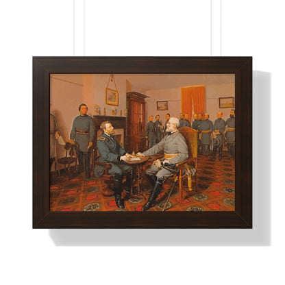 Robert E. Lee's Surrender at Appomattox Framed Painting Poster