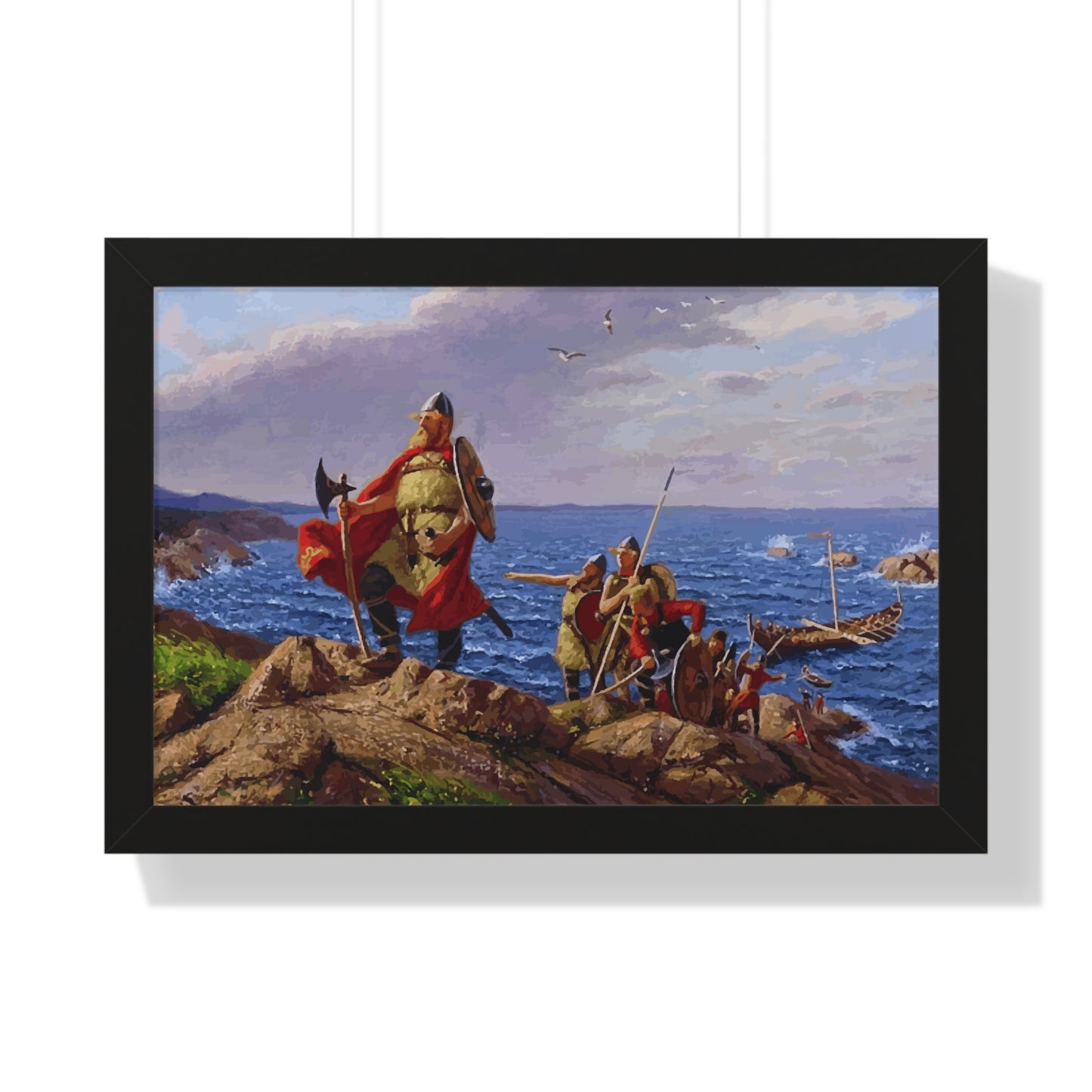 Leif Erikson Discovers America Framed Painting Poster