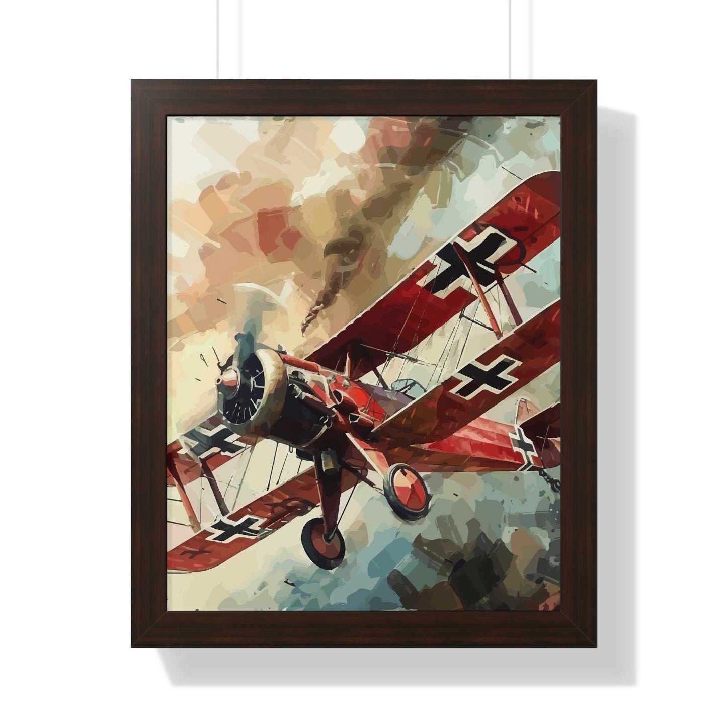 Gerahmtes Poster Red Baron Flugzeug