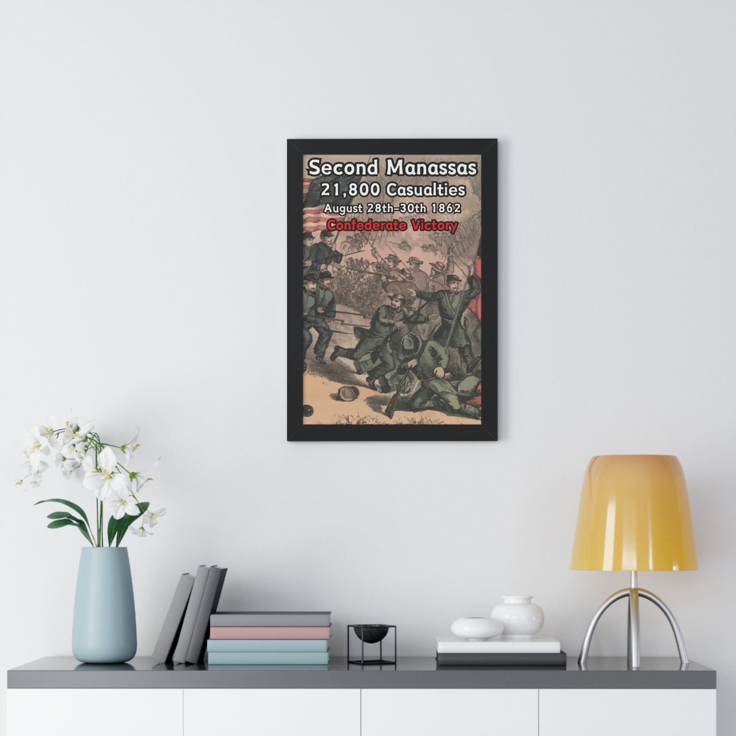 Historical Battle of Second Manassas Framed Poster