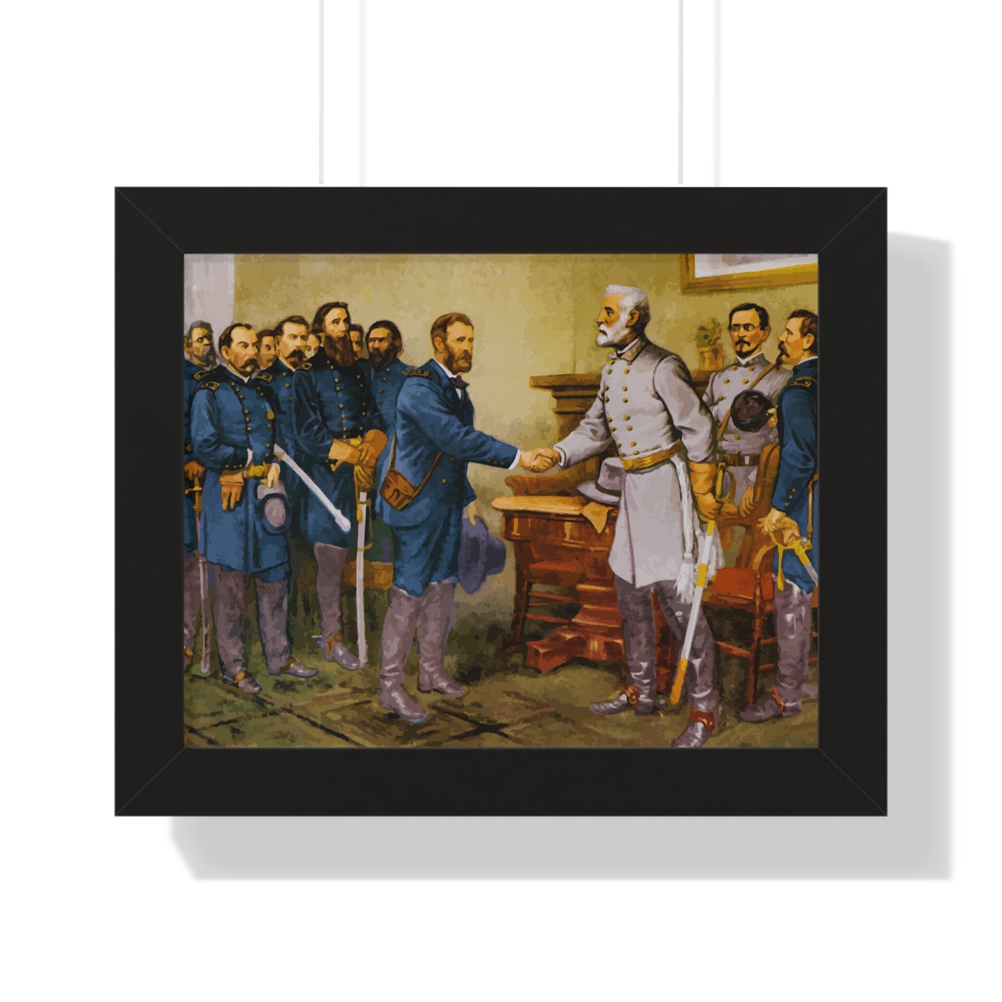 General Robert E. Lee surrenders at Appomattox Court House Framed Painting Poster