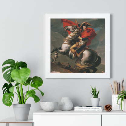 Historical Napoleon Bonaparte at the Great St. Bernard Mountain Alps Painting Poster