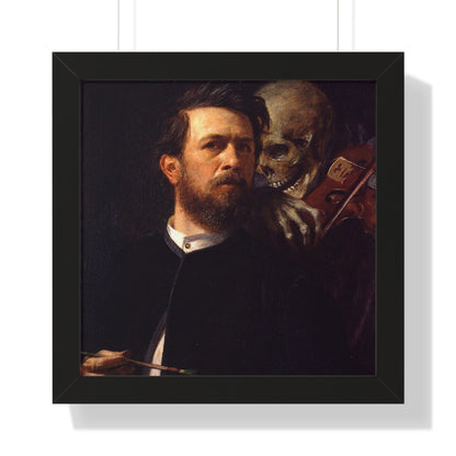 Self-Portrait with Death Playing the Fiddle Painting Poster