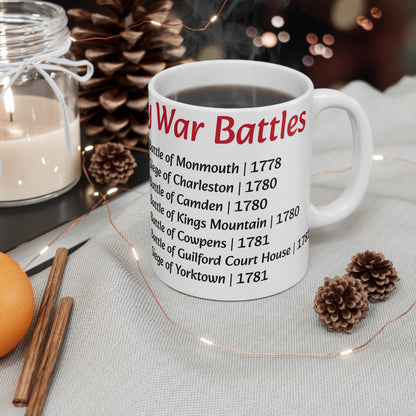 Revolutionary War Battles List Mug