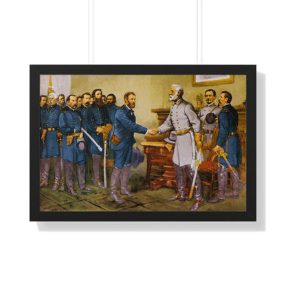 General Robert E. Lee surrenders at Appomattox Court House Framed Painting Poster