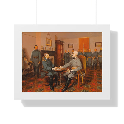 Robert E. Lee's Surrender at Appomattox Framed Painting Poster