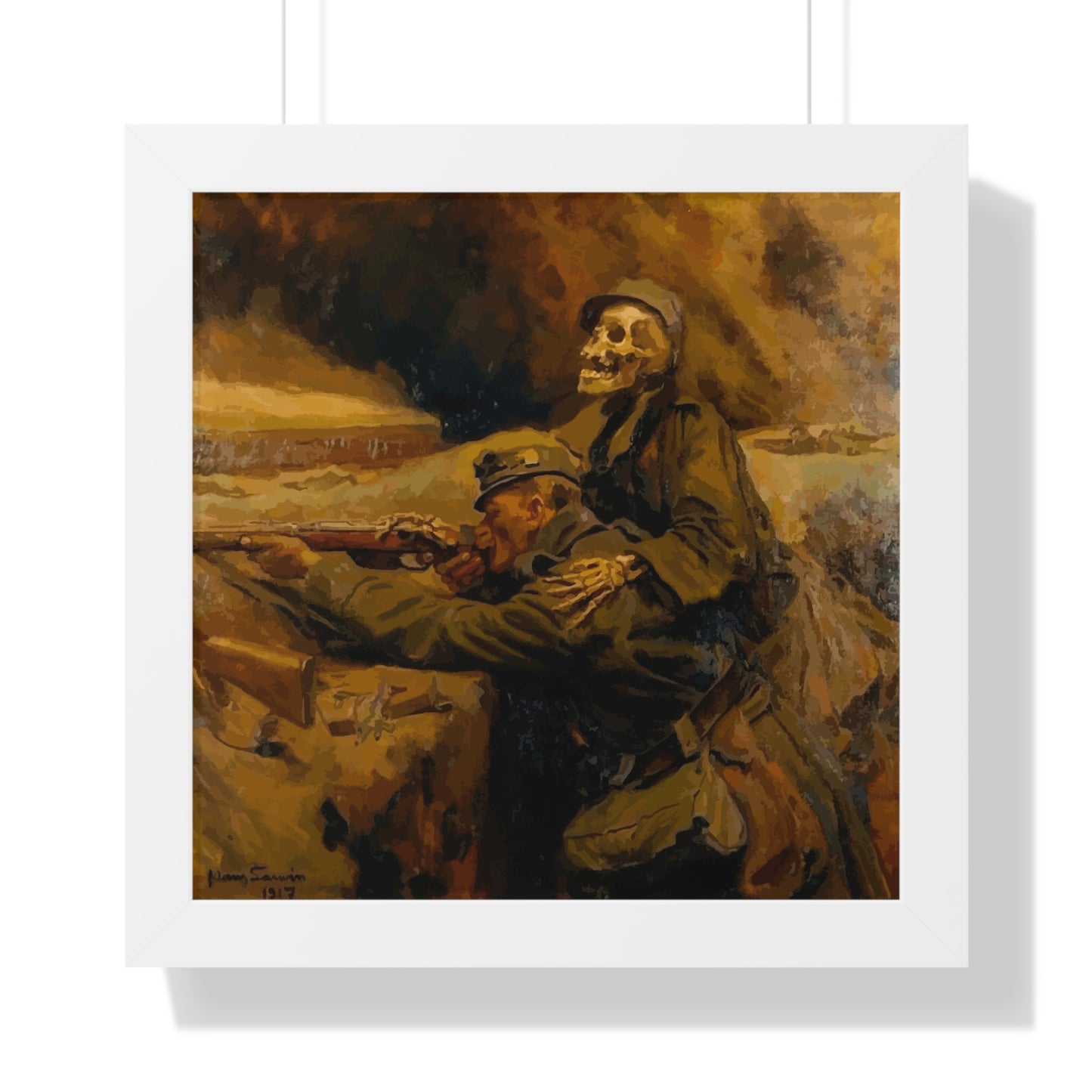 Death and the Soldier Framed Painting Poster